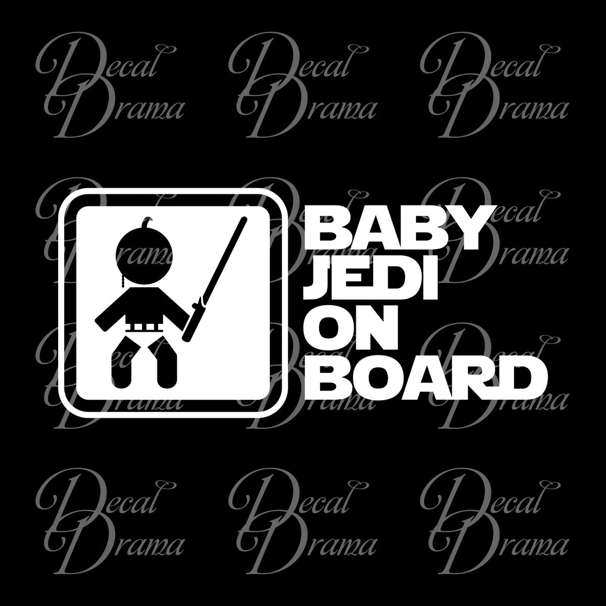 Baby Jedi on Board, Star Wars-Inspired Fan Art Vinyl Decal – Decal Drama