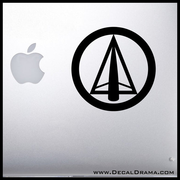Dark Archer Malcolm Merlyn emblem, DC Comics Arrowverse, Vinyl Car/Laptop Decal