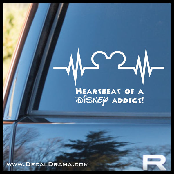 Heartbeat of a Disney Addict! Disney-inspired Fan Art Vinyl Car/Laptop Decal