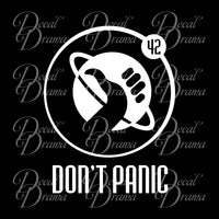 Don't Panic, Hitchhiker's Guide to the Galaxy-inspired Fan Art Vinyl Car/Laptop Decal