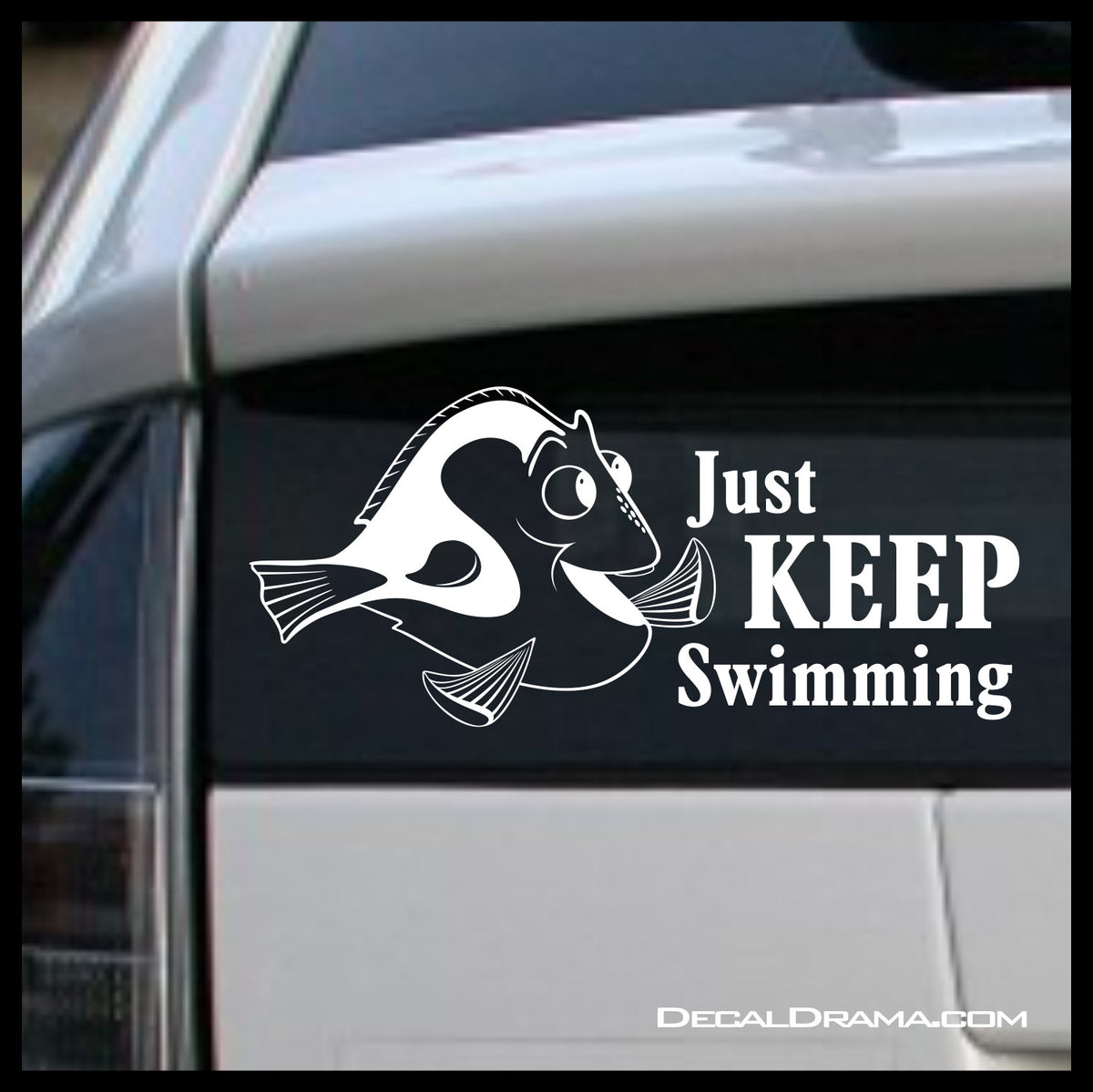 Nemo Just Keep Swimming Quotes Fish Customized Wall Decal - Custom