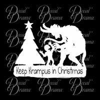 Keep Krampus in Christmas Vinyl Car/Laptop Decal
