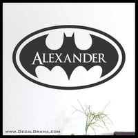 Personalized Name Batman emblem Superhero Vinyl Wall Decal