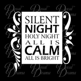 Silent Night Holy Night All is Calm All is Bright Christmas Vinyl Decal