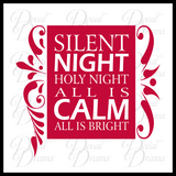 Silent Night Holy Night All is Calm All is Bright Christmas Vinyl Decal