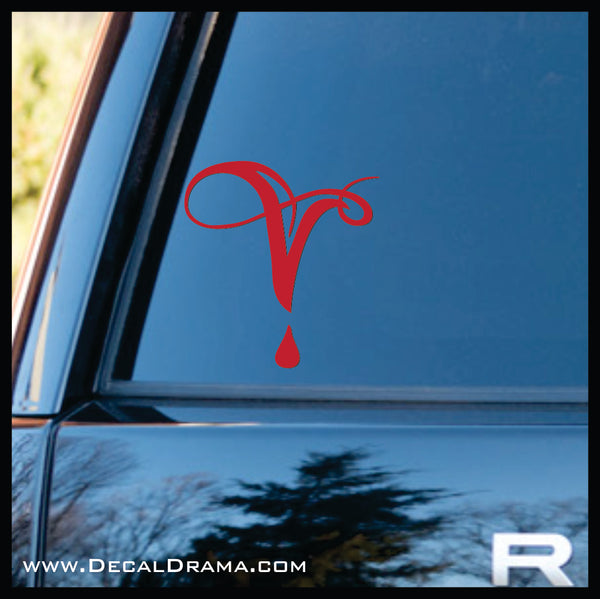 V-title emblem, The Vampire Diaries-inspired Vinyl Car/Laptop Decal