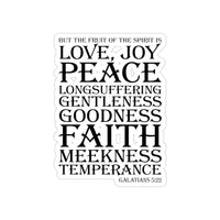 But the fruit of the Spirit is Love Joy Peace - Bible New Testament Galatians, Stickers, Die-Cut