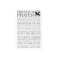 Fireman's Prayer, Stickers, Die-Cut