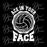 Ace in Your Face Volleyball Vinyl Car/Laptop Decal