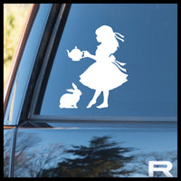 Alice & White Rabbit, Alice in Wonderland-inspired Vinyl Car/Laptop Decal