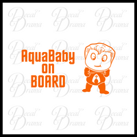 AquaBaby on BOARD with Baby Aquaman Fan Art Vinyl Car/Laptop Decal