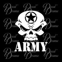 US Army Skull, United States Armed Forces Vinyl Car/Laptop Decal
