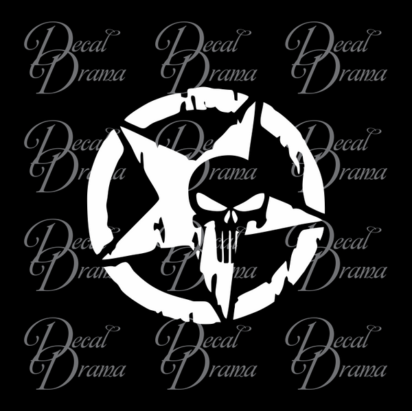 Punisher Reflective Decal The Punisher Skull Sticker Military Navy Seal USA  Car