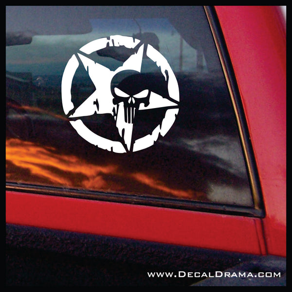 US Army Star Punisher Skull, United States Armed Forces Vinyl Car/Lapt –  Decal Drama
