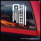 US ARMY Veteran, Weathered United States Flag Vinyl Car/Laptop Decal