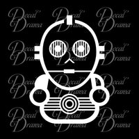 Baby Droid C3PO Chibi, Star Wars-Inspired Fan Art Vinyl Decal