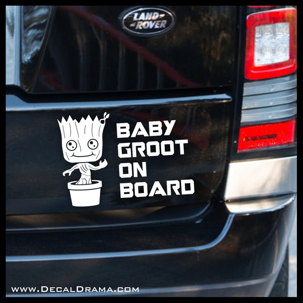 Baby Groot on Board, Guardians of the Galaxy-inspired Fan Art Vinyl Car/Laptop Decal