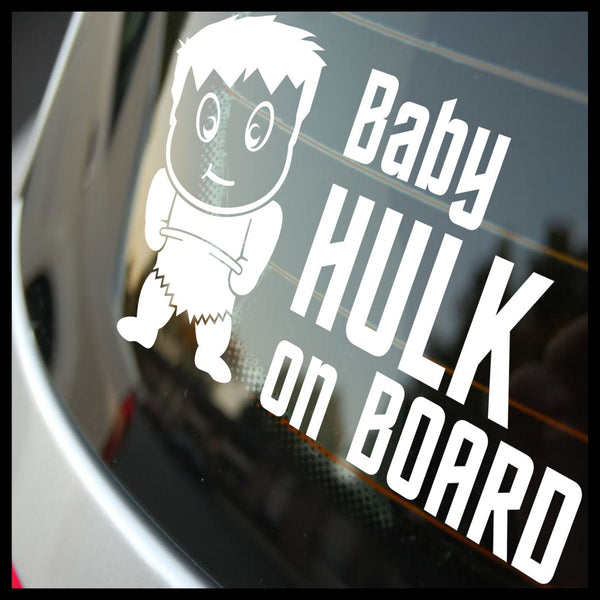 Baby Hulk on Board, Marvel Comics-Inspired Fan Art Vinyl Car/Laptop Decal