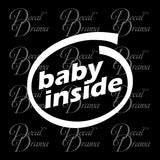 Baby Inside with Circle Swirl Vinyl Car/Laptop Decal