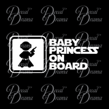 Baby Princess on Board, Star Wars-Inspired Fan Art Vinyl Decal