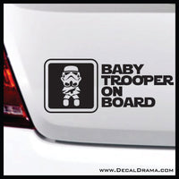 Baby Trooper on Board, Star Wars-Inspired Fan Art Vinyl Decal