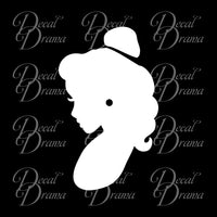 Belle cameo profile, Beauty & the Beast-inspired Fan Art Vinyl Car/Laptop Decal