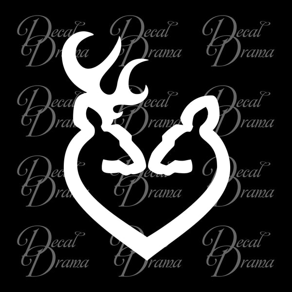 buck and doe heart wallpaper