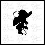 Captain Hook silhouette, Peter Pan Villain, Vinyl Car/Laptop Decal