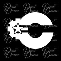 Cyborg Star Gear emblem, DC Comics-inspired Justice League Fan Art Vinyl Car/Laptop Decal