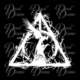 Death Awaits, vinyl decal inspired by The Tales of Beedle the Bard by JK Rowling