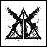 Death and the Hallows, vinyl decal inspired by The Tales of Beedle the Bard by JK Rowling