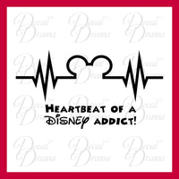Heartbeat of a Disney Addict! Disney-inspired Fan Art Vinyl Car/Laptop Decal