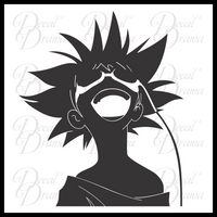 Ed Wong Laugh head silhouette, Cowboy Bebop-inspired Vinyl Car/Laptop Decal