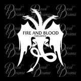 Fire and Blood Targaryen Dragon GoT Game of Thrones-inspired Vinyl Car/Laptop Decal