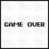 Pixelated GAME OVER, Retro Video Games-inspired Vinyl Car/Laptop Decal
