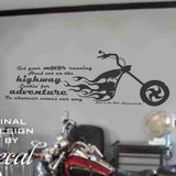 Get Your Motor Running, Head out on the Highway, Steppenwolf Born to Be Wild lyric Vinyl Wall Decal