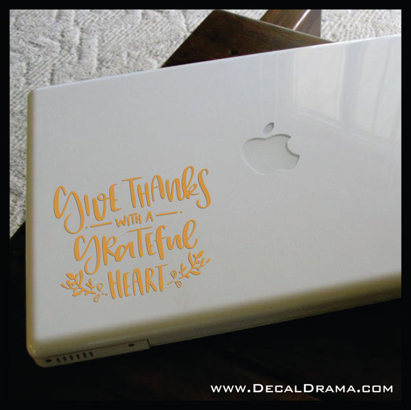 Give Thanks with a Grateful Heart Mirror Motivator Vinyl Decal