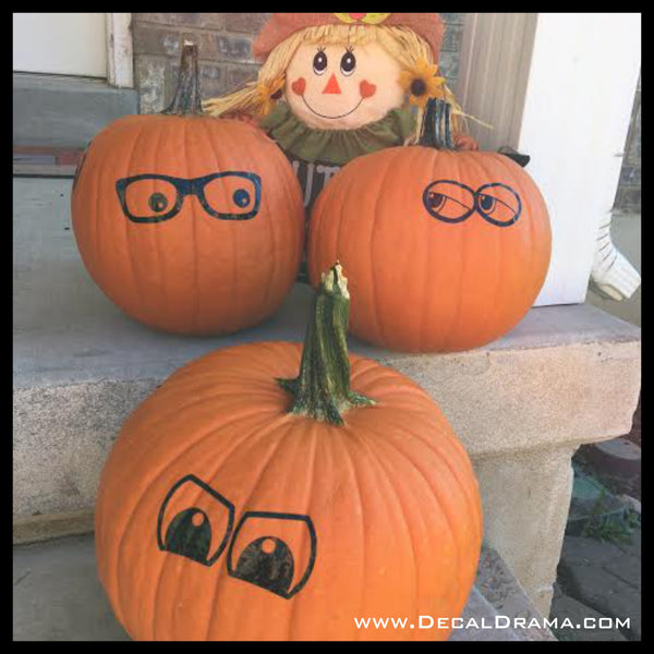 Goofy Eyes Set, Jack-O'Lantern Pumpkin Halloween Vinyl Decal