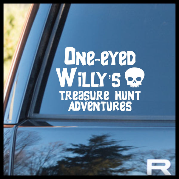 One-Eyed Willy's Treasure Hunt Adventures, Goonies-inspired Vinyl Car/Laptop Decal