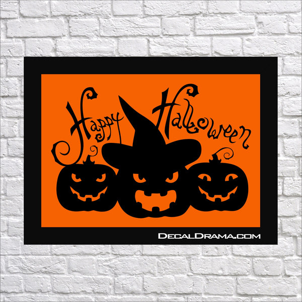 Happy Halloween Jack-o-Lanterns Vinyl Wall Decal