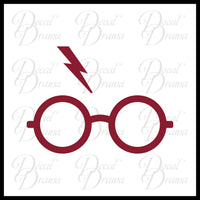 Glasses and Lightning Scar, Harry-Potter-inspired Fan Art, Vinyl Car/Laptop Decal