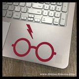 Glasses and Lightning Scar, Harry-Potter-inspired Fan Art, Vinyl Car/Laptop Decal