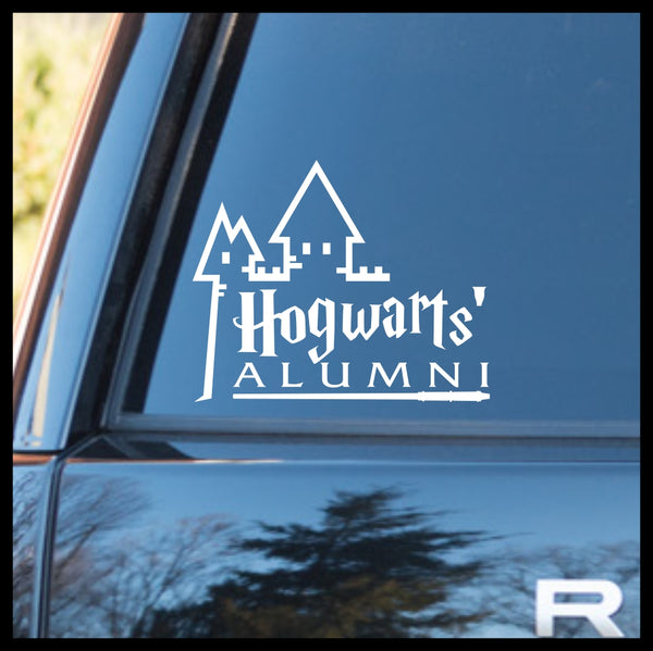 Hogwarts' School of Witchcraft & Wizardry ALUMNI, Harry Potter-inspired Fan Art, Vinyl Car/Laptop Decal
