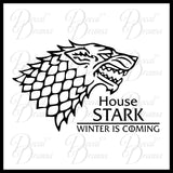 House Stark Direwolf Winter is Coming GoT Game of Thrones-inspired Vinyl Car/Laptop Decal