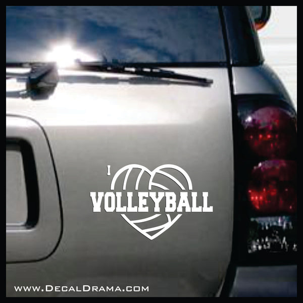 I Heart Volleyball Vinyl Car/Laptop Decal