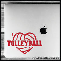 I Heart Volleyball Vinyl Car/Laptop Decal