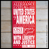 US Pledge of Allegiance Vinyl Wall Decal
