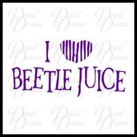 I [Heart] Love Beetlejuice, Beetlejuice-inspired Fan Art Vinyl Car/Laptop Decal
