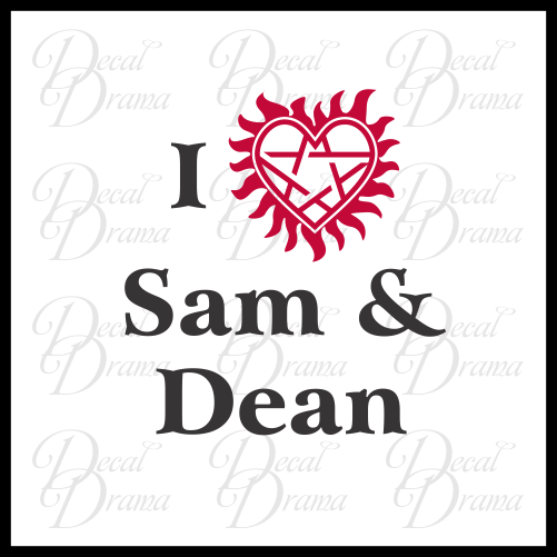I Love Sam & Dean with anti-possession heart, Supernatural