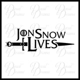 Jon Snow Lives, Long Claw Sword, GoT Game of Thrones-inspired Vinyl Car/Laptop Decal